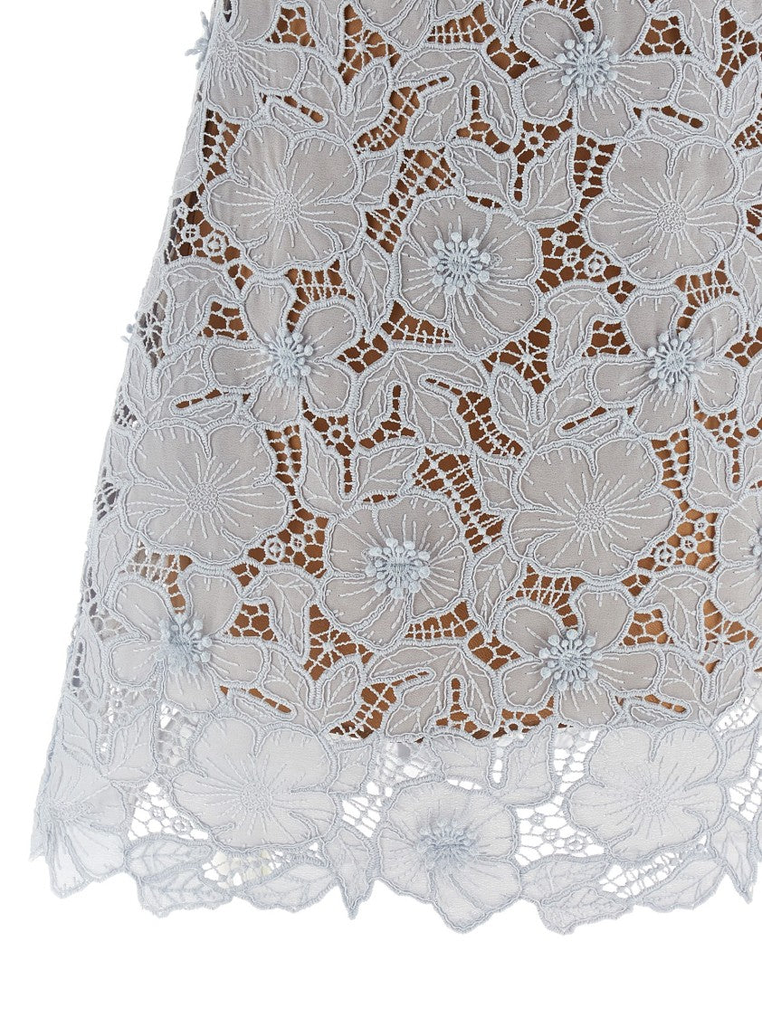 Self-Portrait 'Blue Guipure Lace Mini' Dress