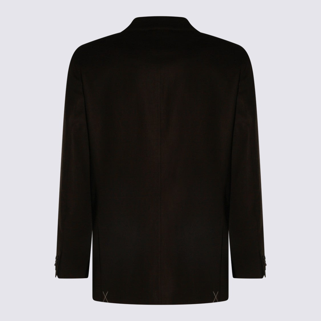 Zegna Double-Breasted Black Jacket With Classic Notch Lapel