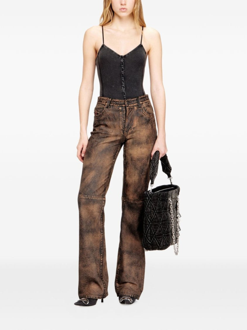 Diesel Fitted Black Tank Top With Adjustable Straps