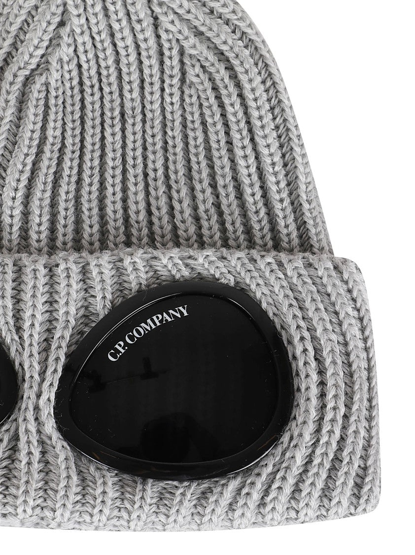 C.P. Company Ribbed Knit Hat With Iconic Lenses By C.P. Company