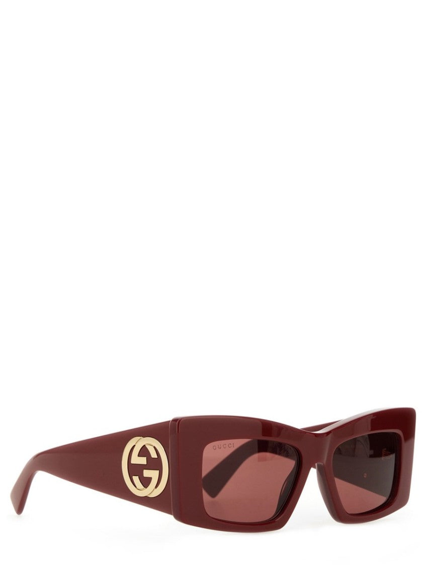 Gucci Bold Square Sunglasses With Geometric Acetate Frame