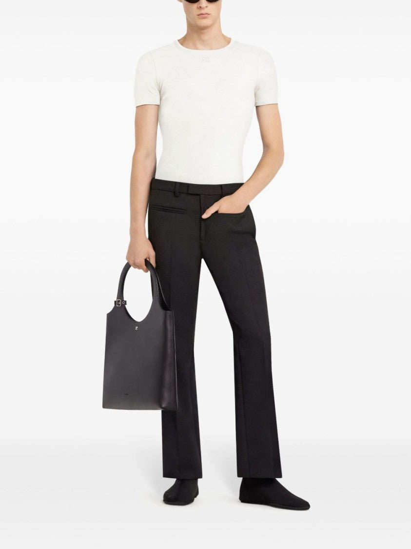 Courrèges Tailored White Crew Neck T-Shirt