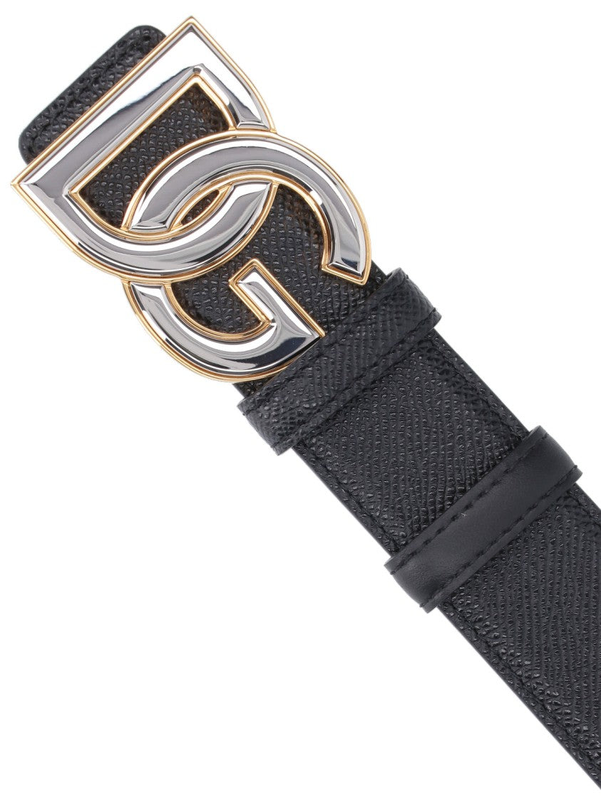 Dolce & Gabbana Adjustable Black Calfskin Leather Belt