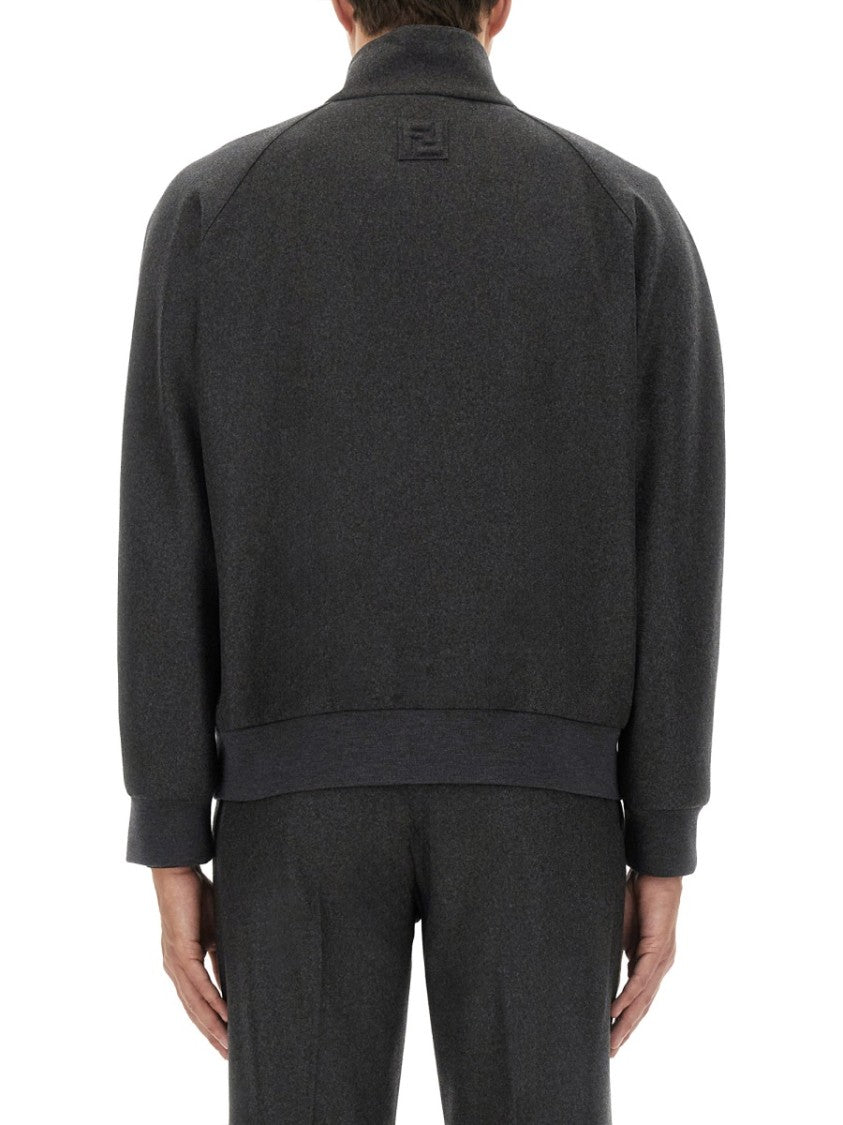 Fendi Cashmere Blouson With High Collar