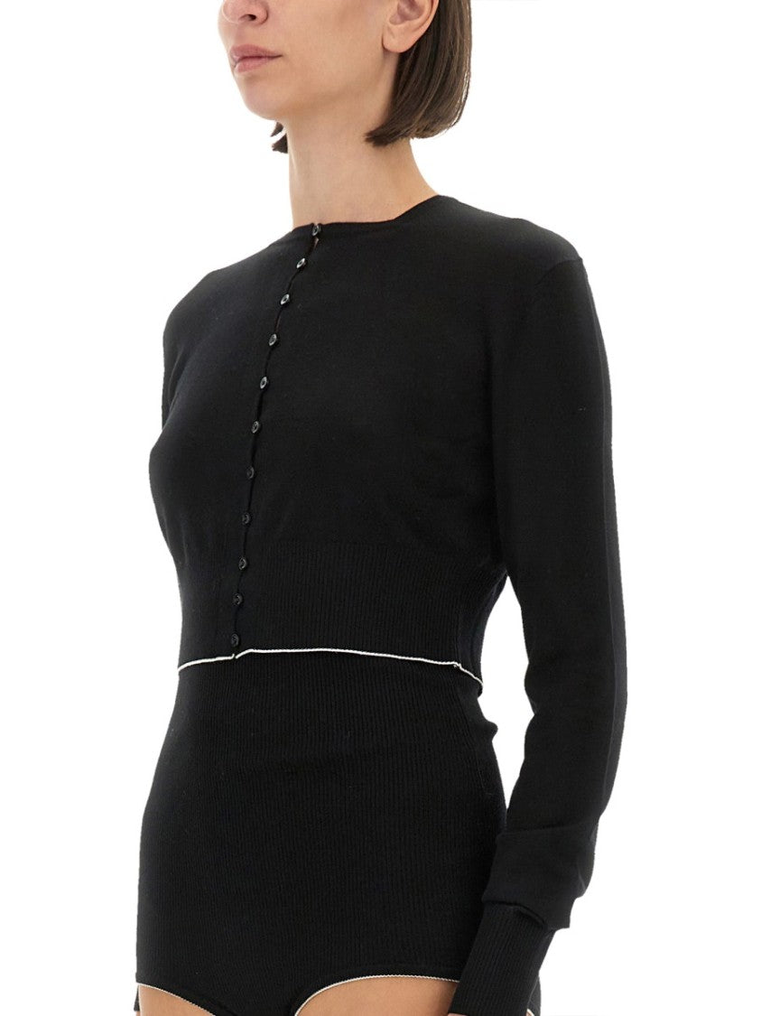 Jacquemus Ribbed Black Virgin Wool Cardigan