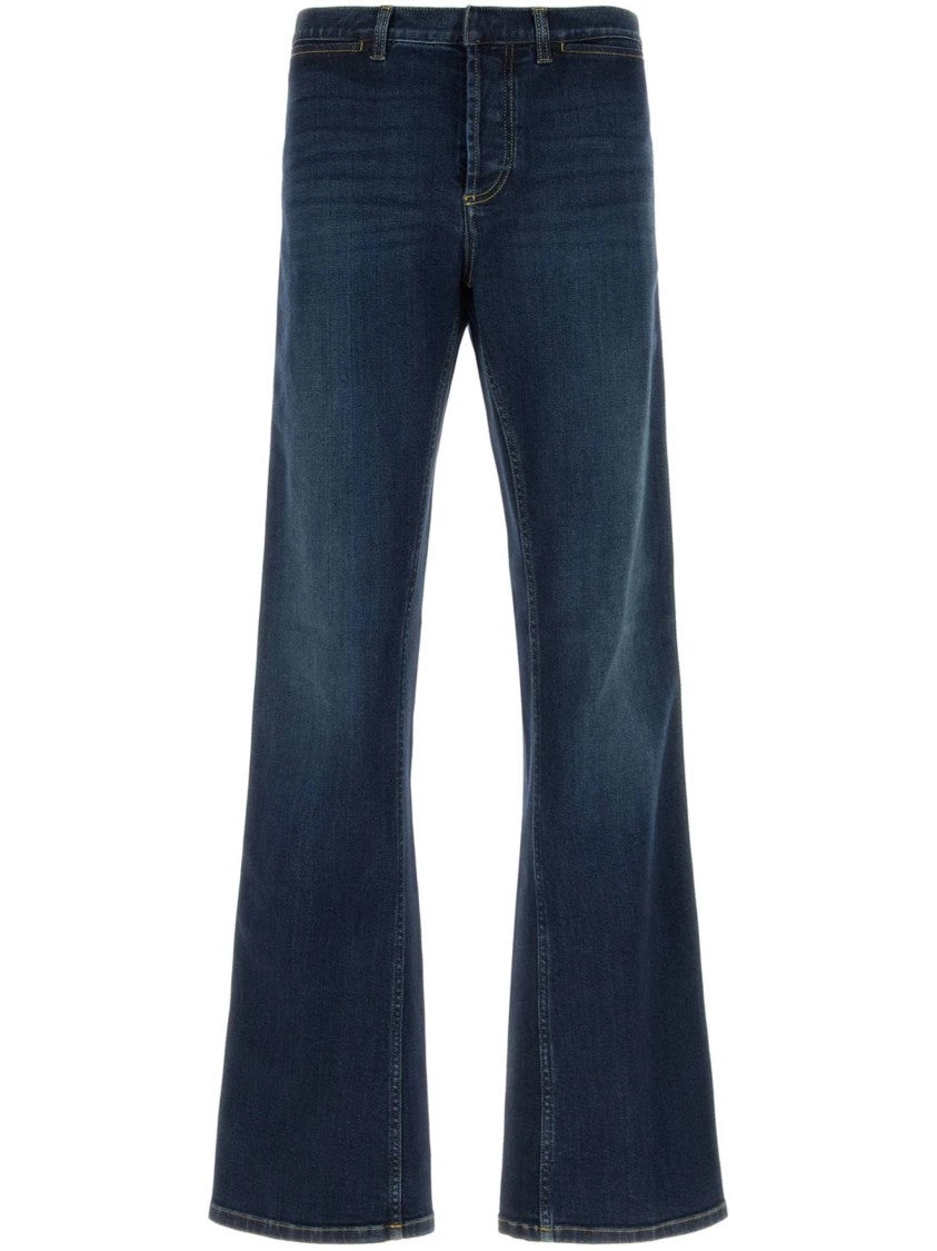 Gucci Blue Pant Flared Denim Trousers