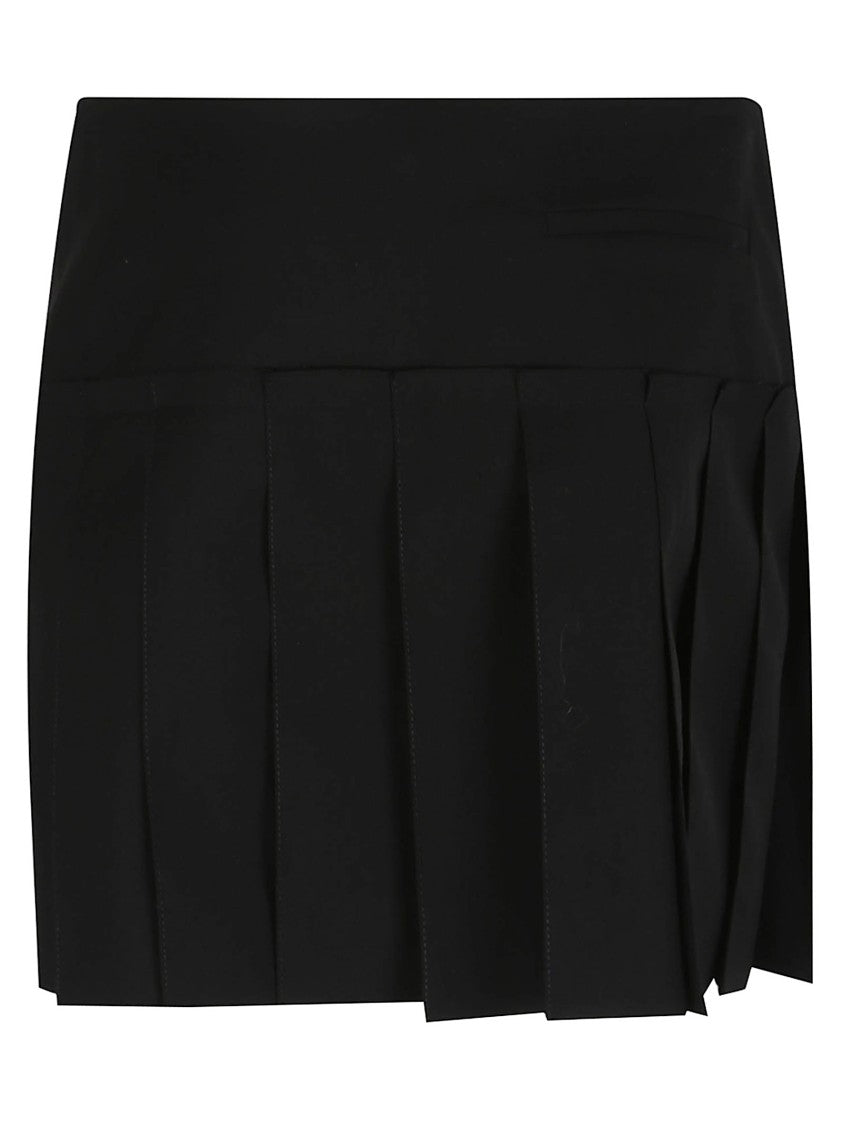 Alexander Mcqueen Black Wool Gabardine Mini Skirt