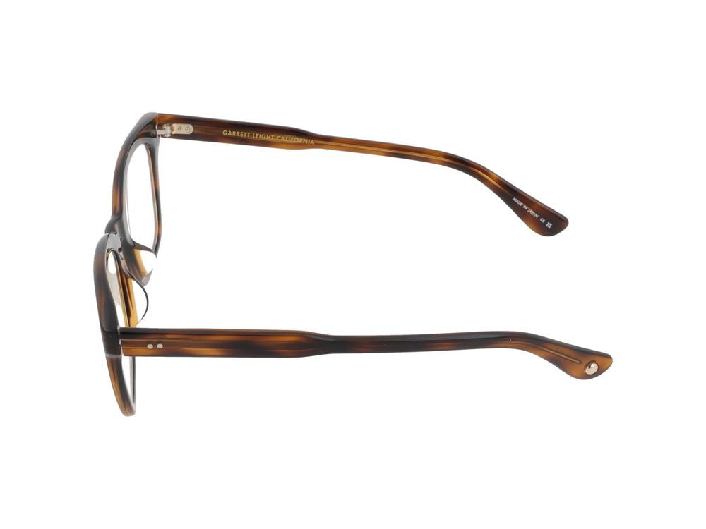 Garrett Leight Spotted Brown Acetate Square Frame Optical Glasses