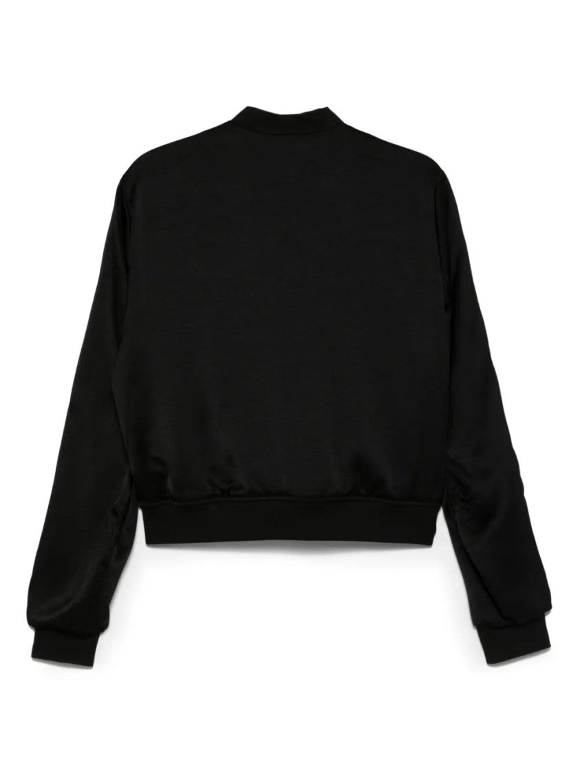 Dkny Studded Bomber Jacket With Ribbed Cuffs
