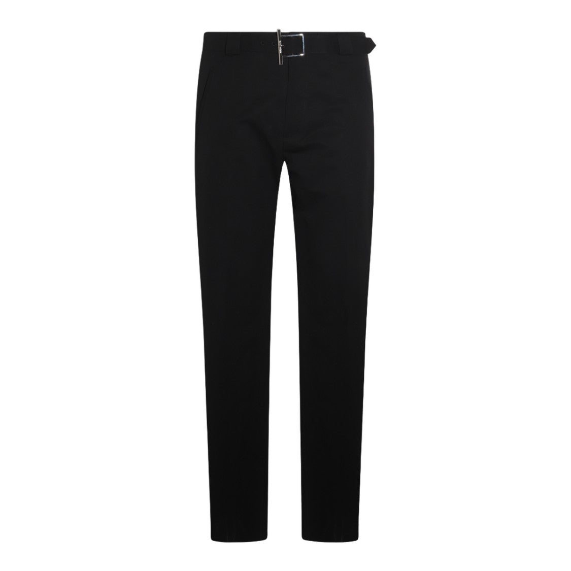Alexander Mcqueen Tailored Black Trousers With Silver Buckle Detail