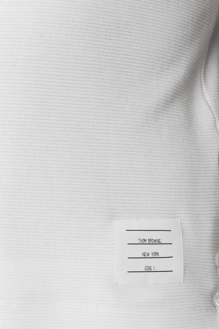 Thom Browne Short-Sleeved Cotton T-Shirt With Striped Accents