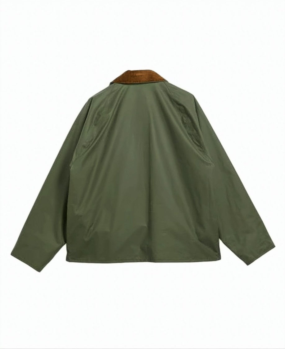 Barbour Waxed Cotton Barbour Transport Jacket With Corduroy Collar