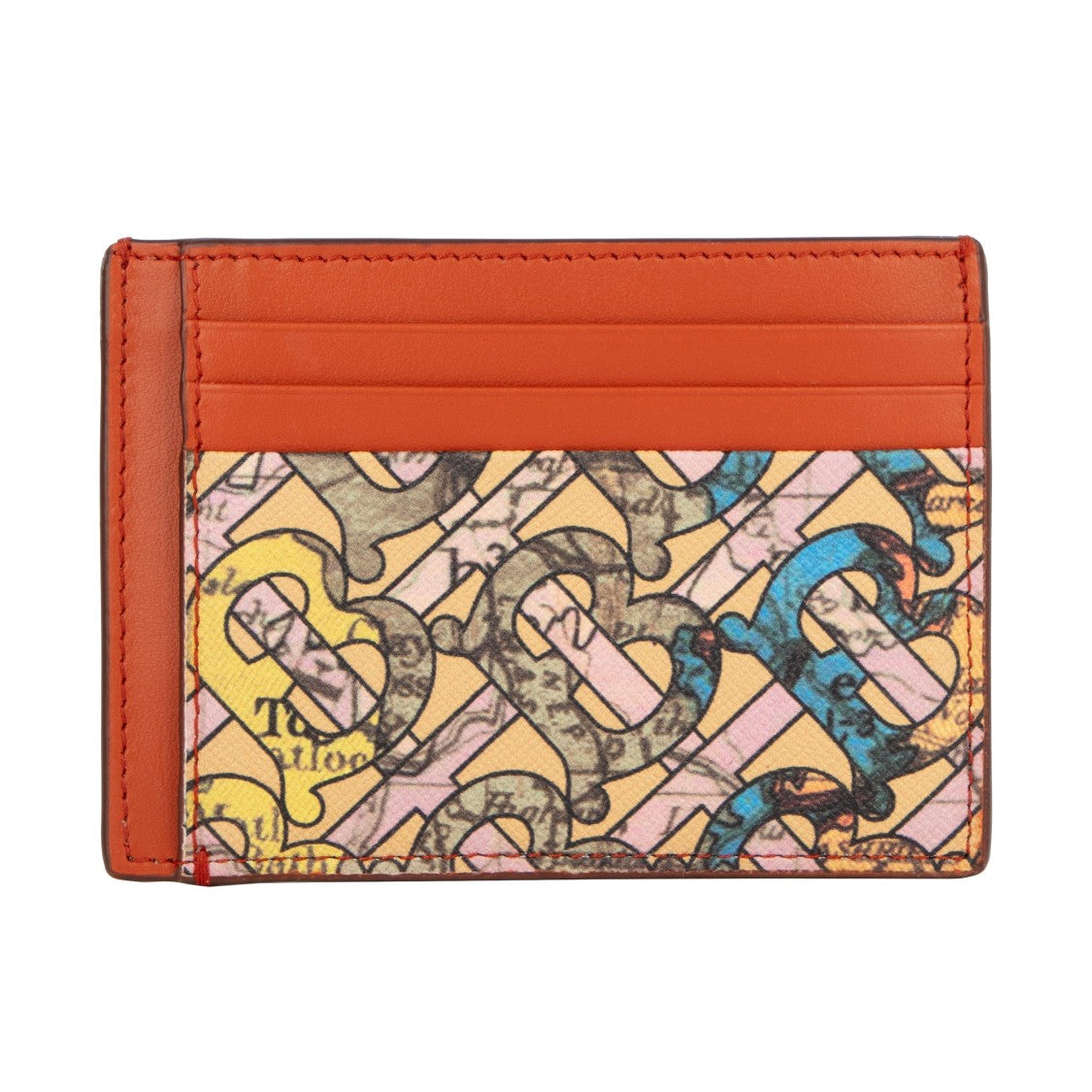 Burberry Multicoloured Card Case With Tb Monogram And Map Print