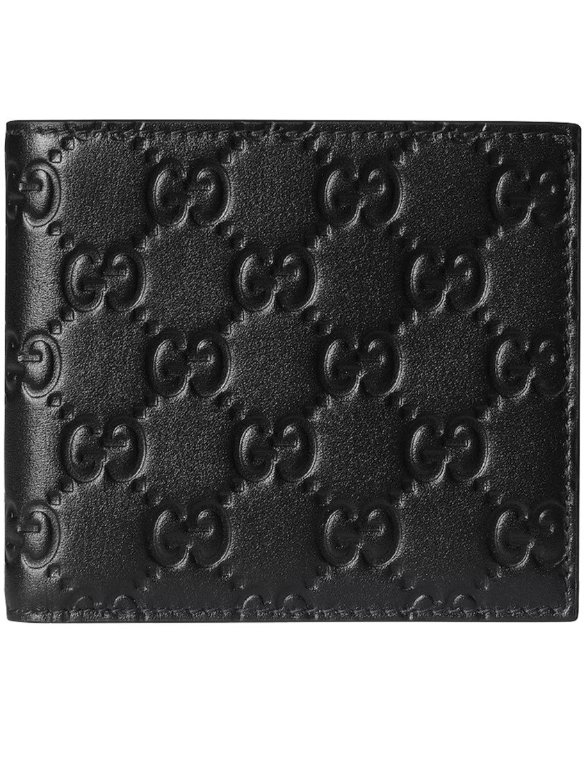 Gucci Black Arabella Textured Double-G Pattern Wallet
