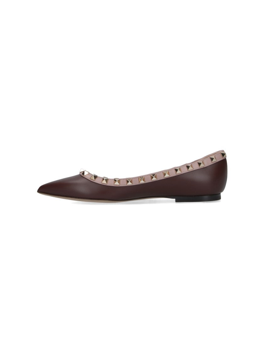 Valentino Garavani Pointed-Toe Flats With Pyramid Stud Detailing