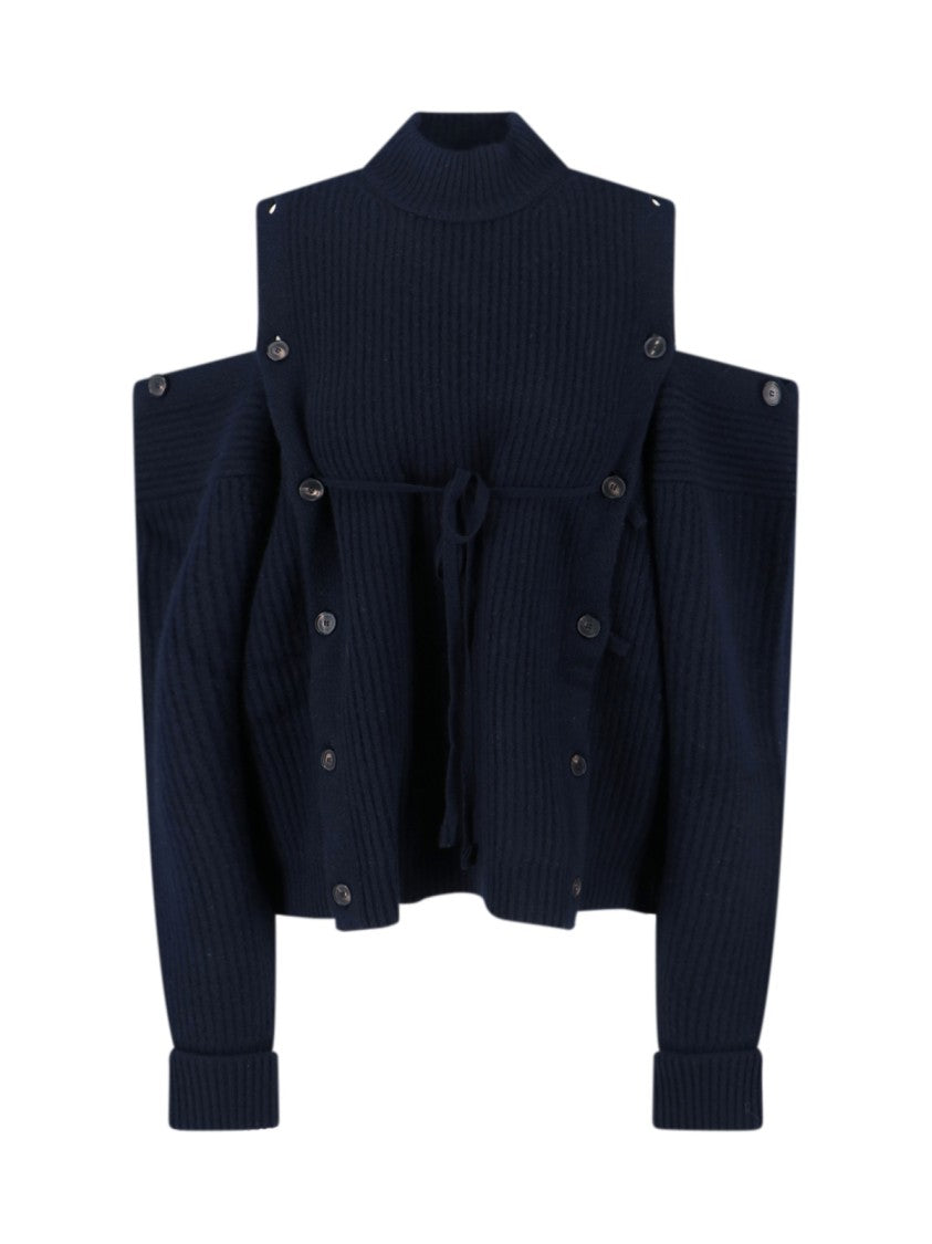 Setchu Ribbed Wool And Cashmere Sweater – Navy