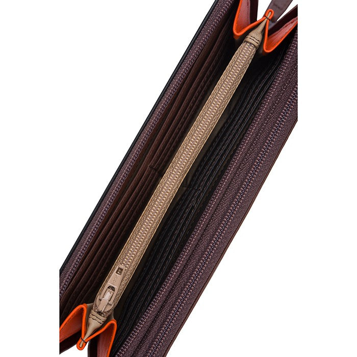 Mywalit Brown Leather Zipped Wallet