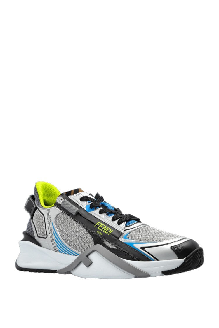 Fendi Multicolor Mesh Striped Rubber-Blend Sneakers