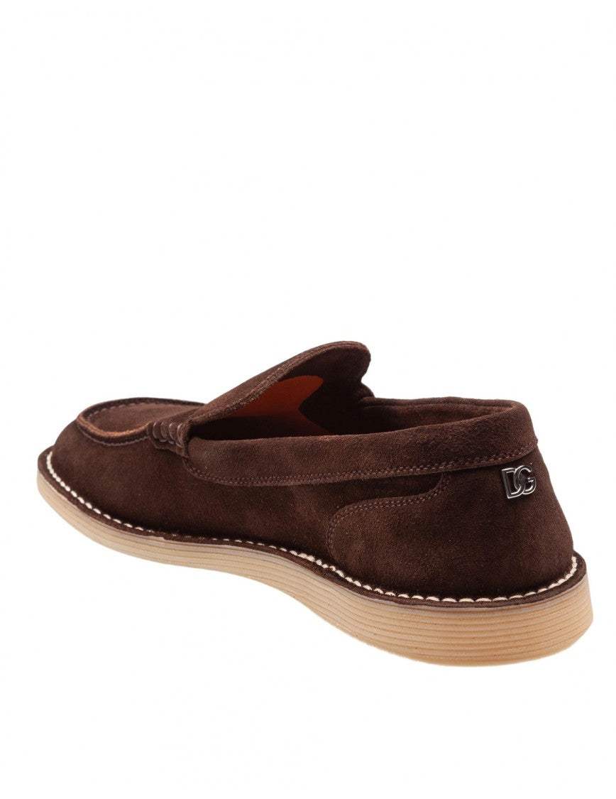 Dolce & Gabbana Brown Suede Moccasins