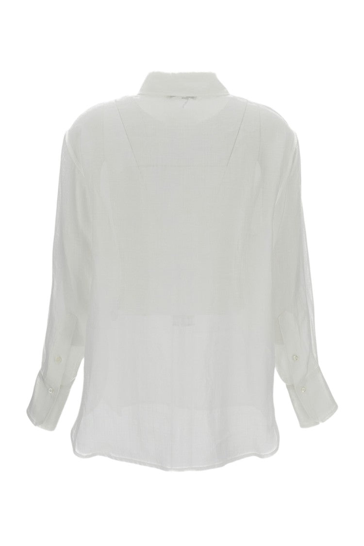 True Royal Lightweight Sheer Blouse With Classic Collar