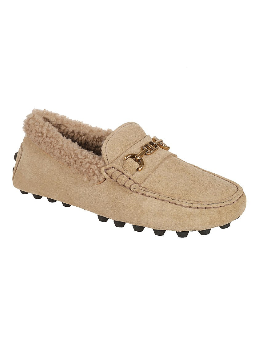 Tod's Moccasin-Style Suede Flat Shoes