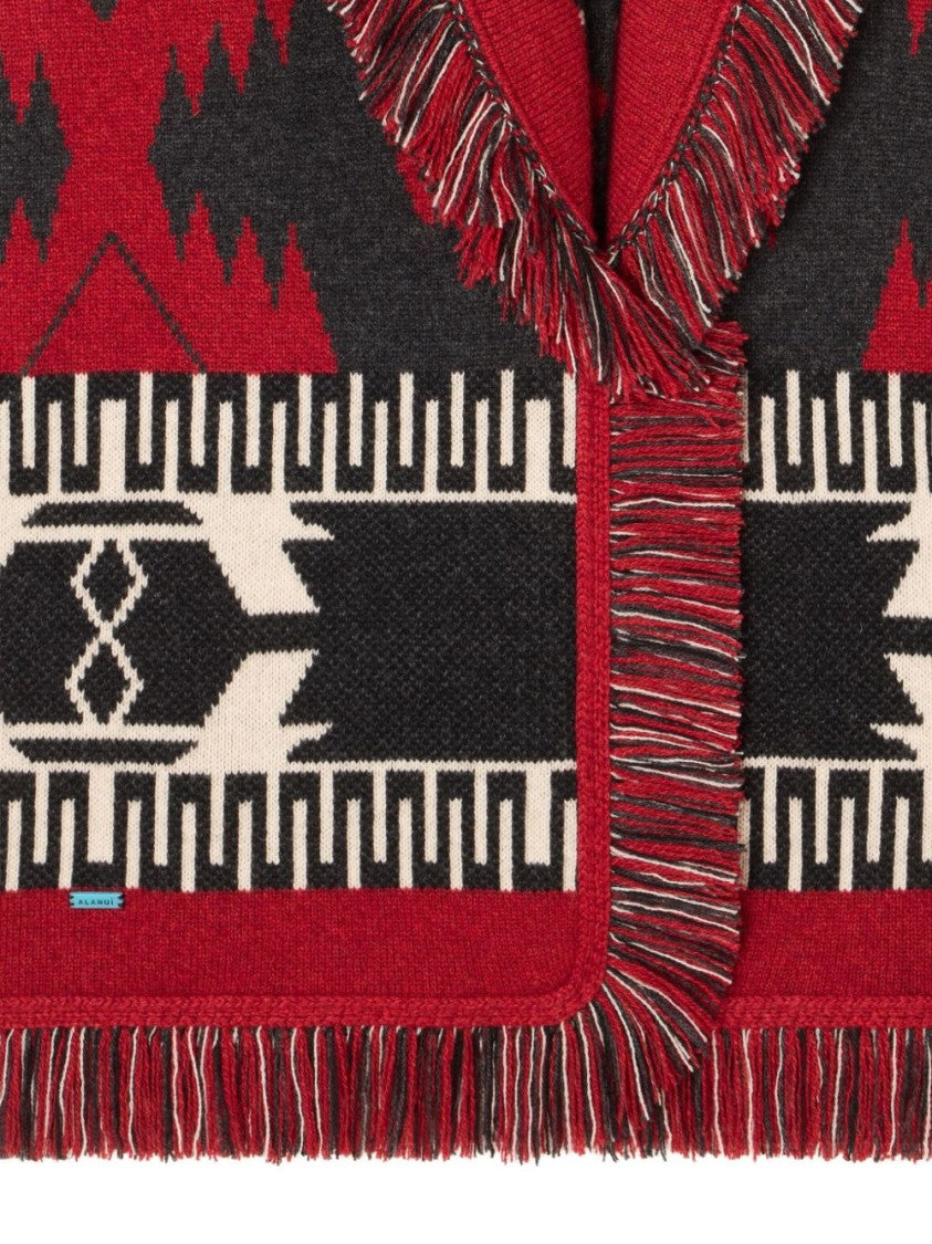 Alanui Geometric Patterned Cashmere Sweater With Shawl Collar