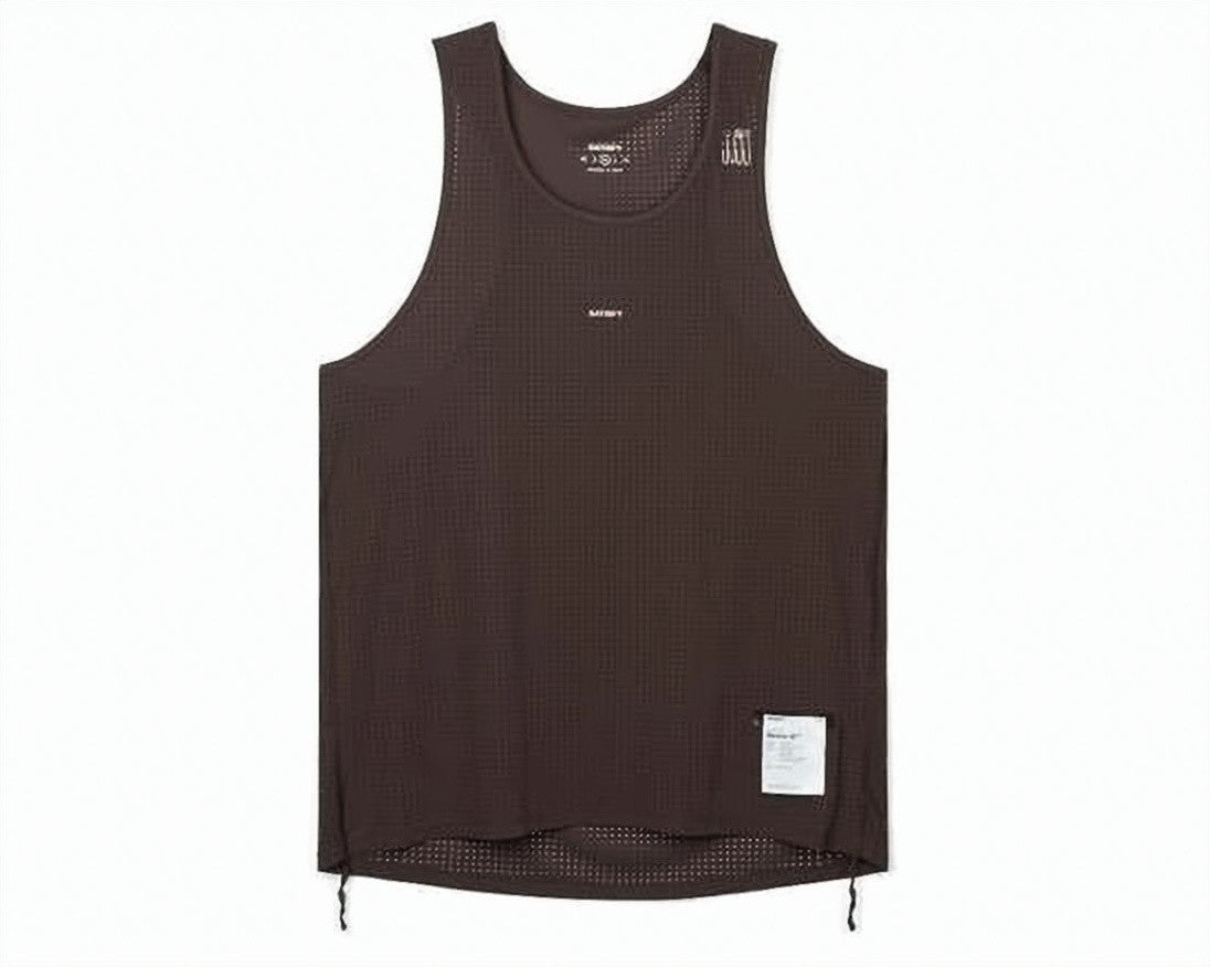 Satisfy Breathable Mesh Sleeveless Top With Adjustable Drawstrings