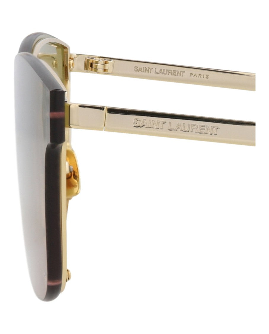 Saint Laurent Shield-Frame Metal Sunglasses