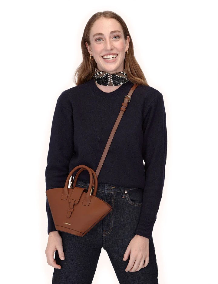 Paris64 Mini Tote-Inspired Leather Bag With Hand-Painted Edges