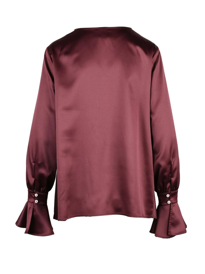 Pinko Red Fluid Satin Polyester Blouse