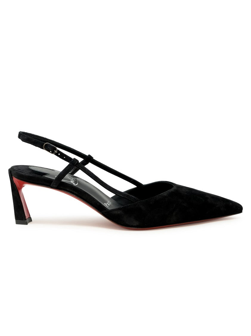 Christian Louboutin 1250279 B439 Black Veau Velours Condorline 55 Slingback
