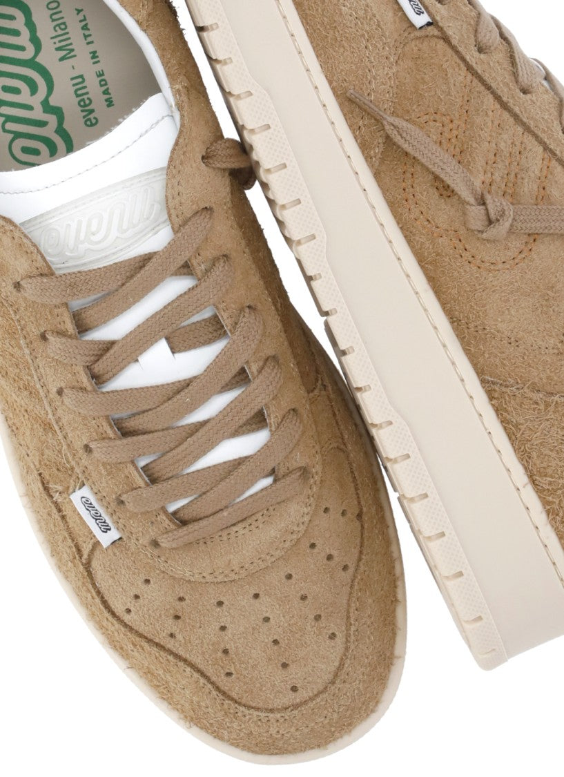 Evenu Equal Light Brown Suede Low-Top Sneakers