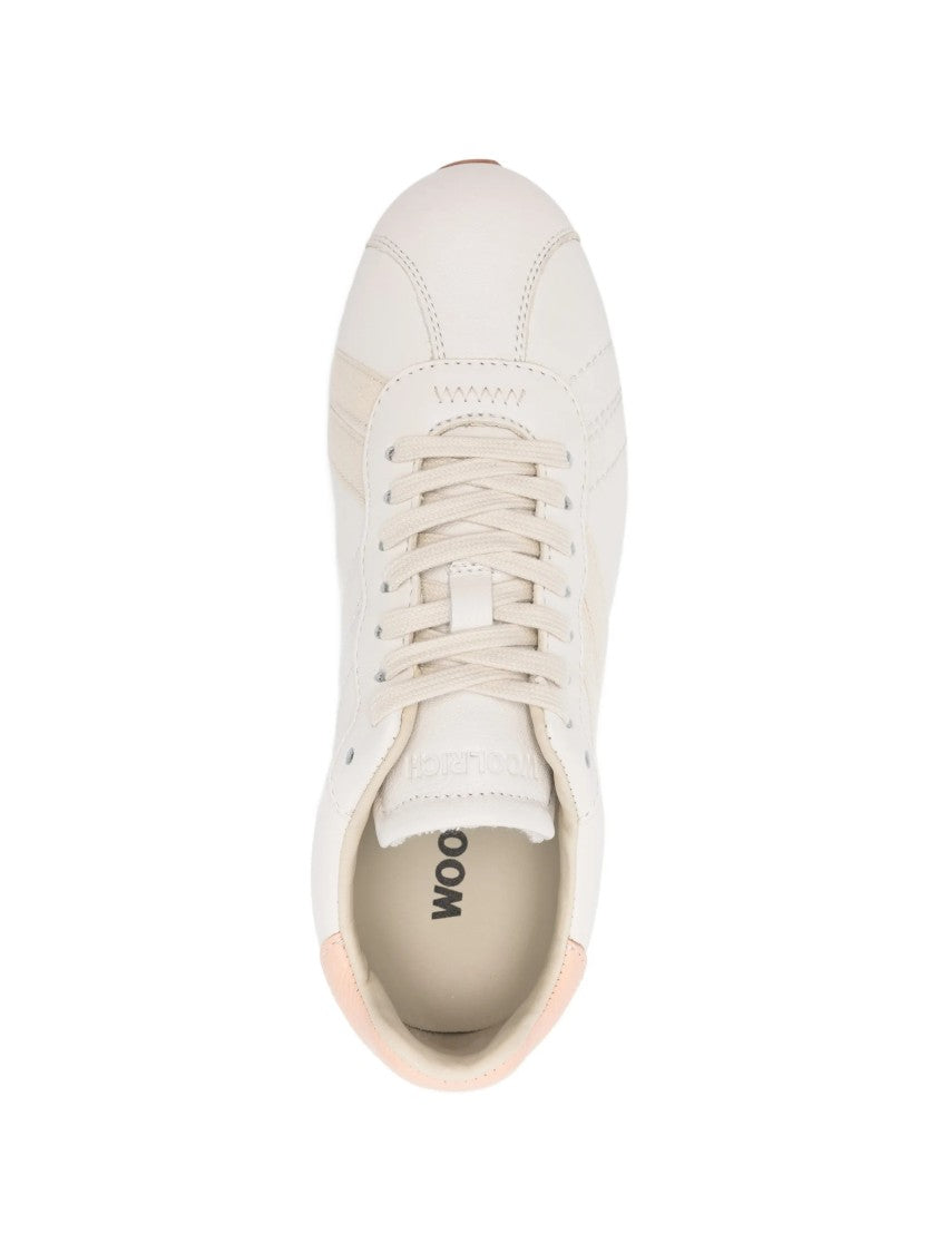 Woolrich White Flat Seta Silk-Low-Profile Sneakers