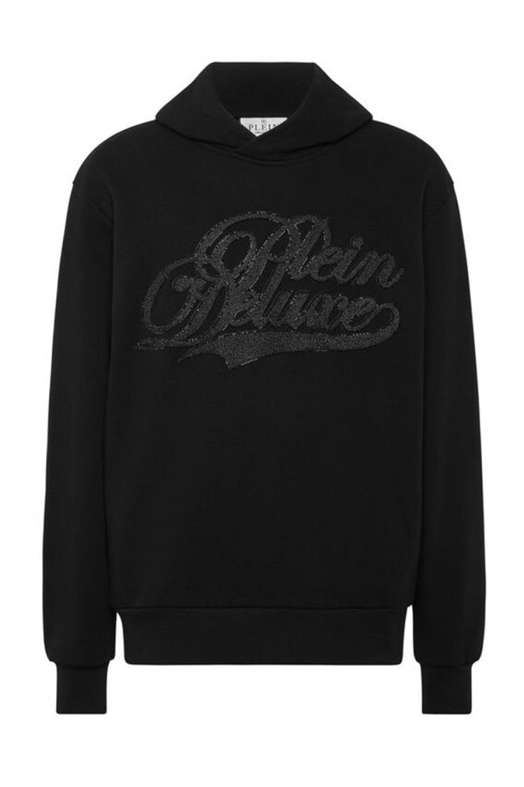 Philipp Plein Black Plein Deluxe Crystal-Embellished Cotton-Blend Hoodie