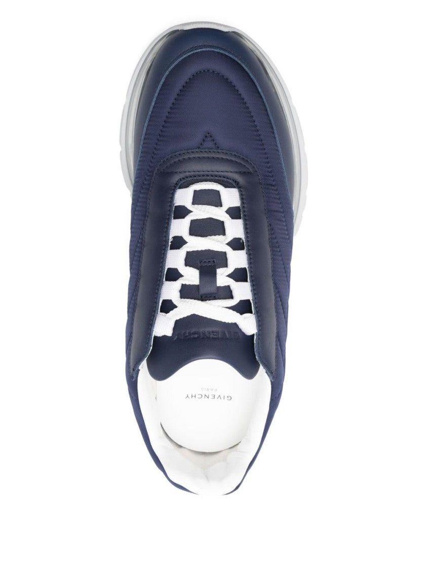 Givenchy Blue Quilted Pattern Lace Up Sneakers
