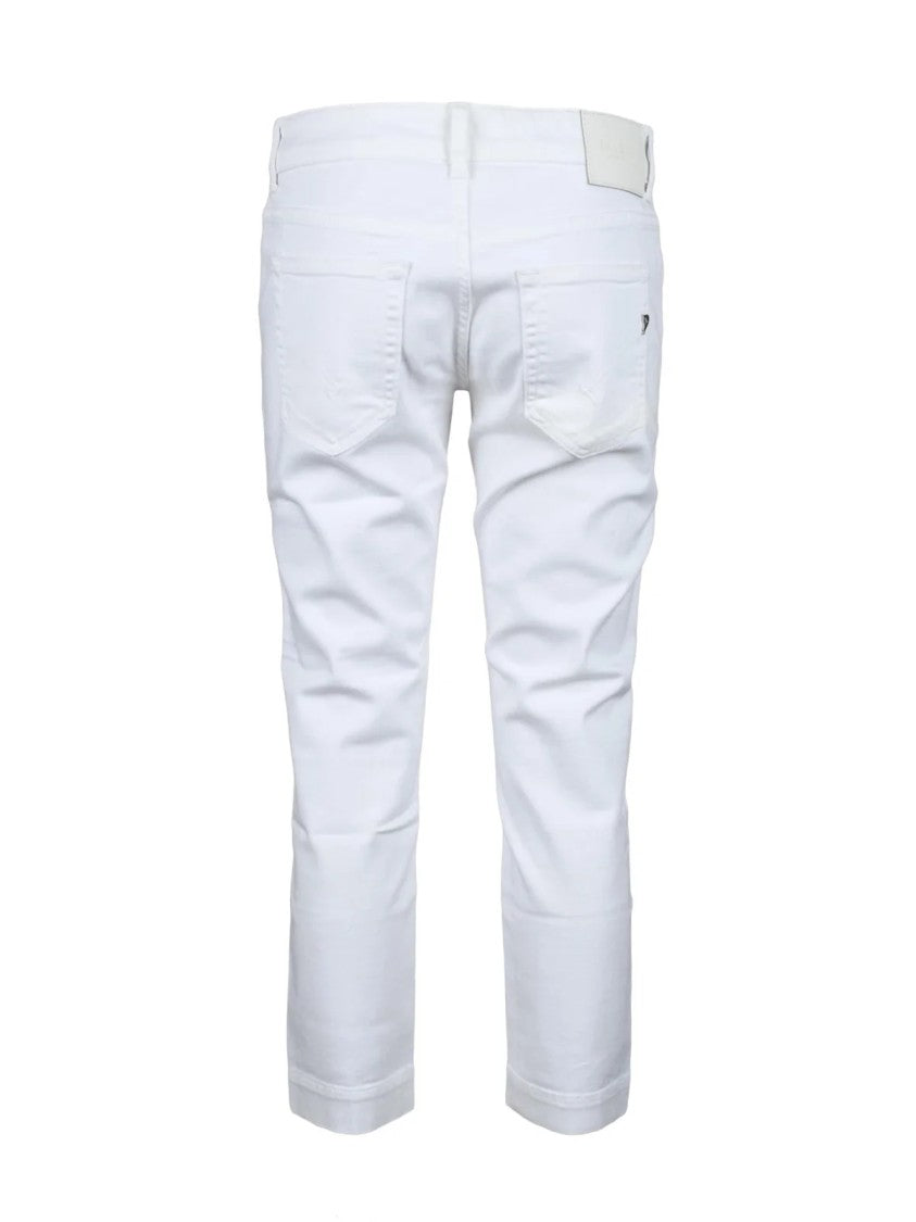 Dondup White High-Waisted Stretch Cotton Slim-Fit Jeans