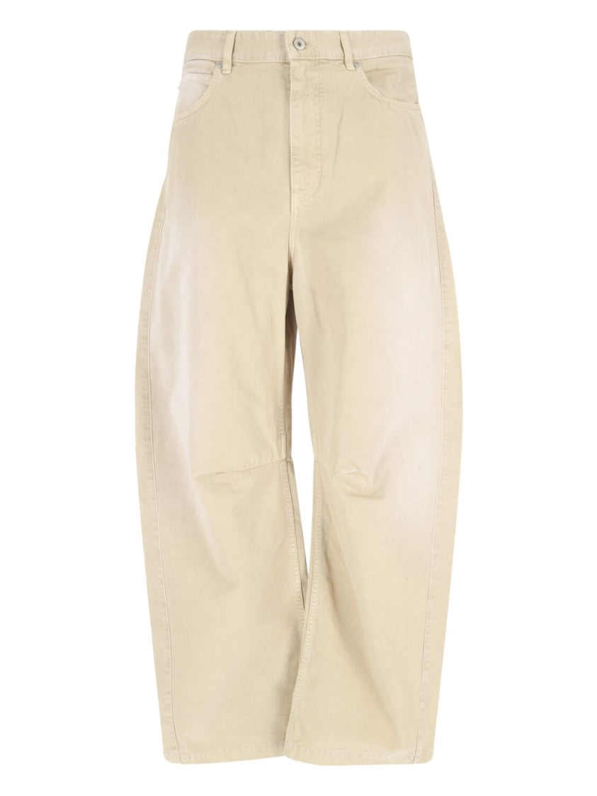 Loewe X Paula's Ibiza "Barrel" Wide Leg Trousers, In Beige Cotton