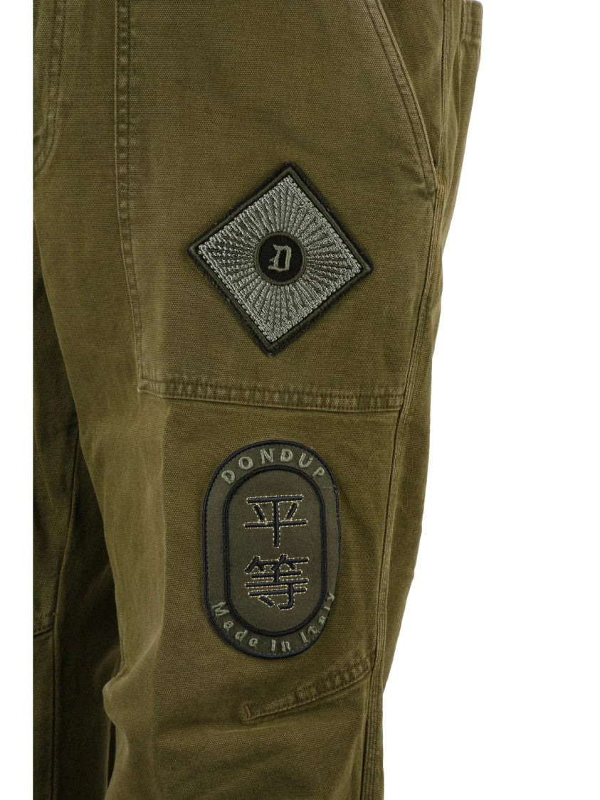 Dondup Military Green Gil Elastic Cuffs Stretch Cotton Trousers