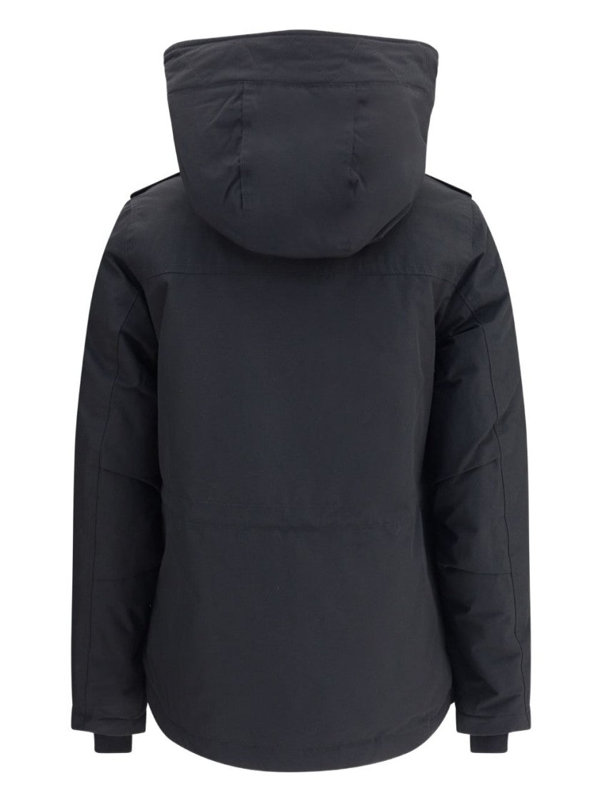 Woolrich Black Cotton-Polyamide Blend Coat