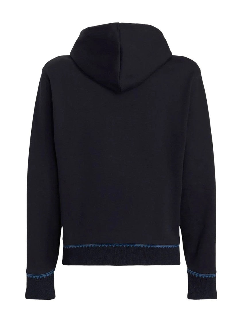 Etro Casual Blue Jersey Sweatshirt With Hood