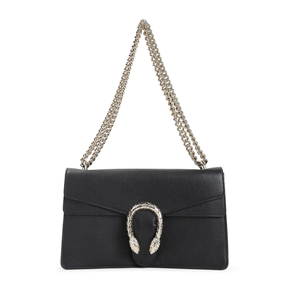 Gucci Structured Grained Leather Shoulder Bag
