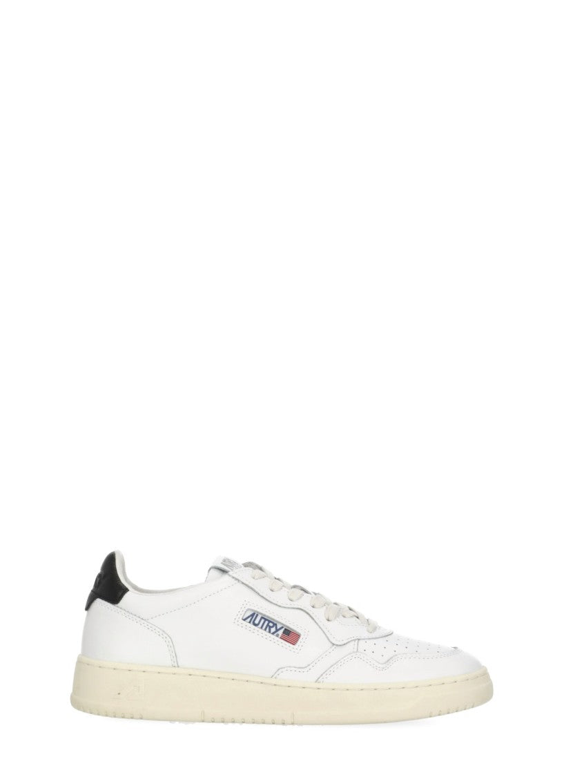 Autry White Leather Fabric Insert Sneakers