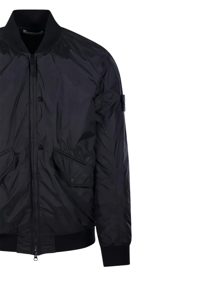 Stone Island Zip Front Jacket With Oversized Fit