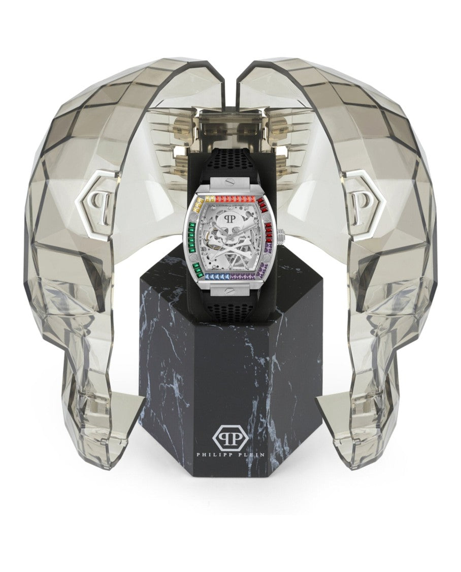 Philipp Plein Skeleton Automatic Watch With Leo Crystal Bezel