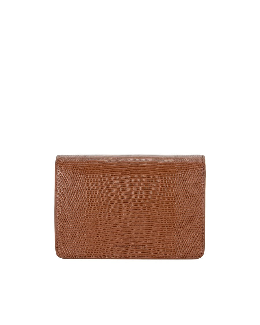 Elisabetta Franchi Rectangular Crossbody Bag With Lizard Skin Texture