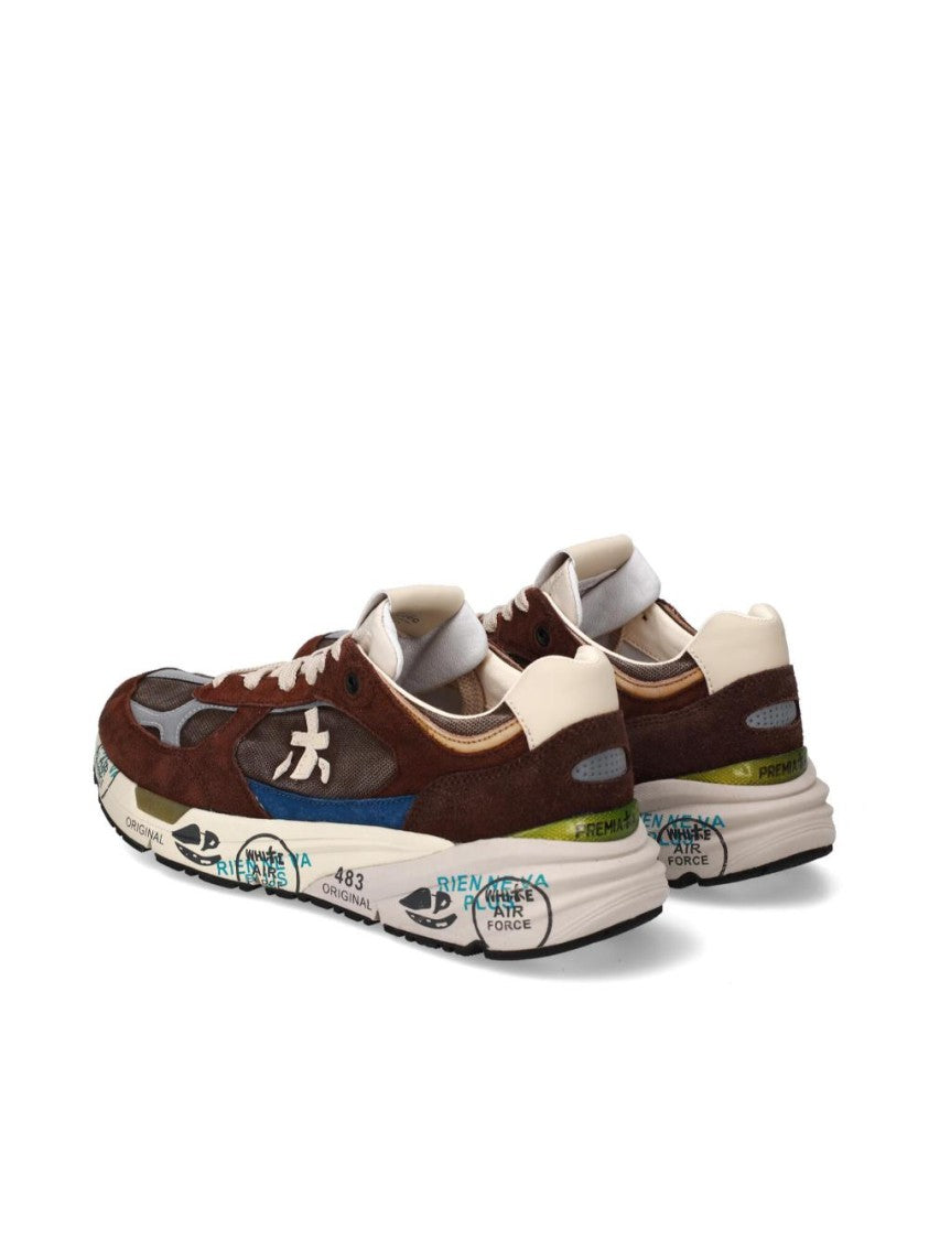 Premiata Mesh And Suede Lace-Up Sneakers
