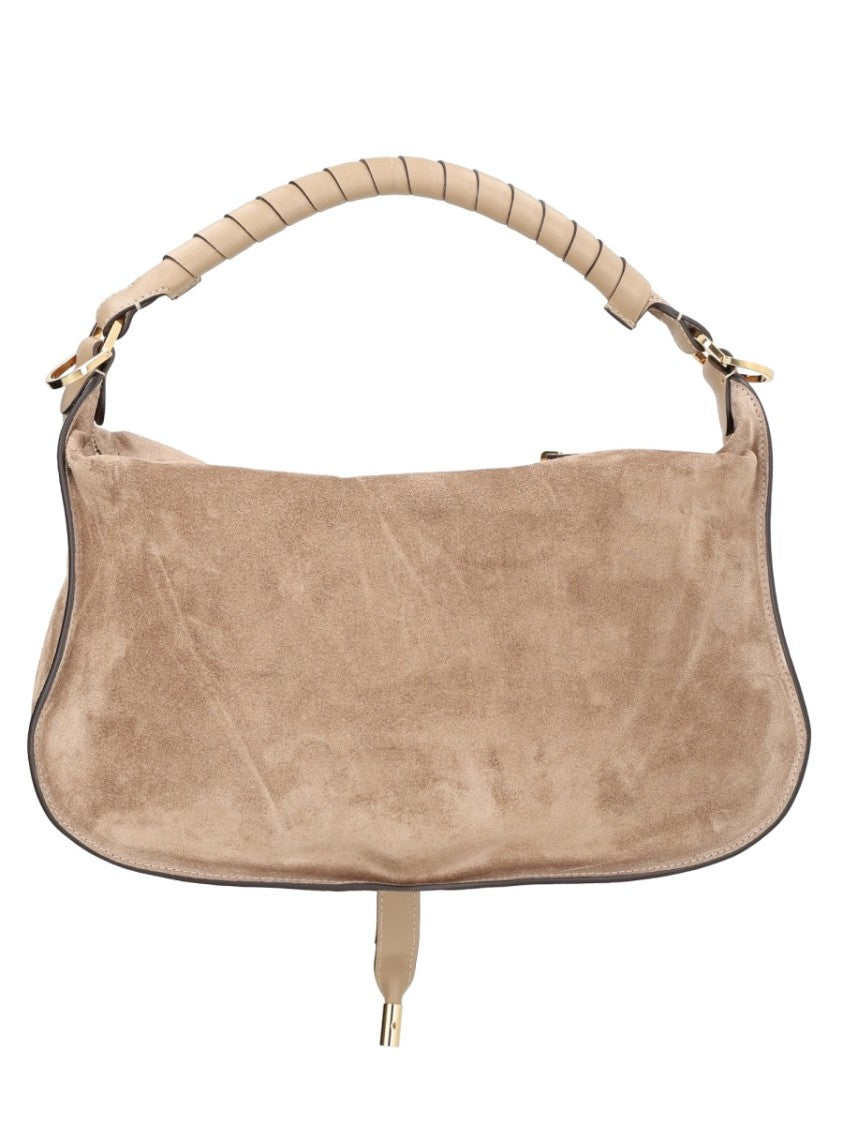 Chloé Curved Crescent Leather Shoulder Bag With Adjustable Strap
