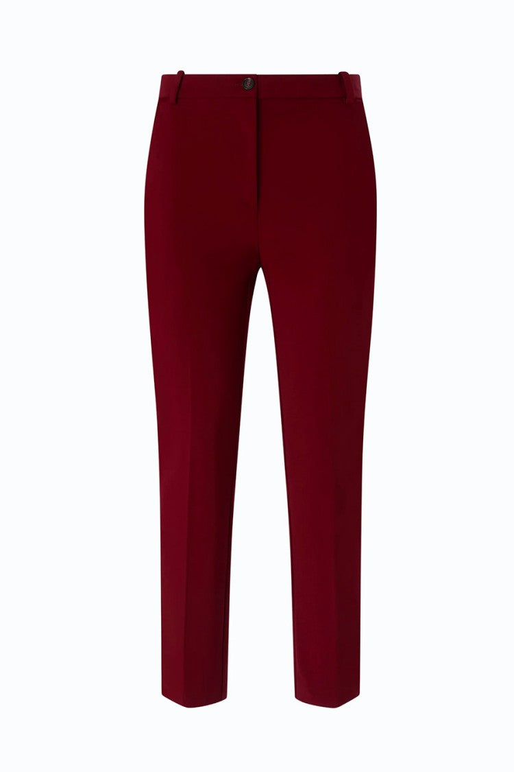 Pinko Burgundy Viscose-Blend Slim Pants
