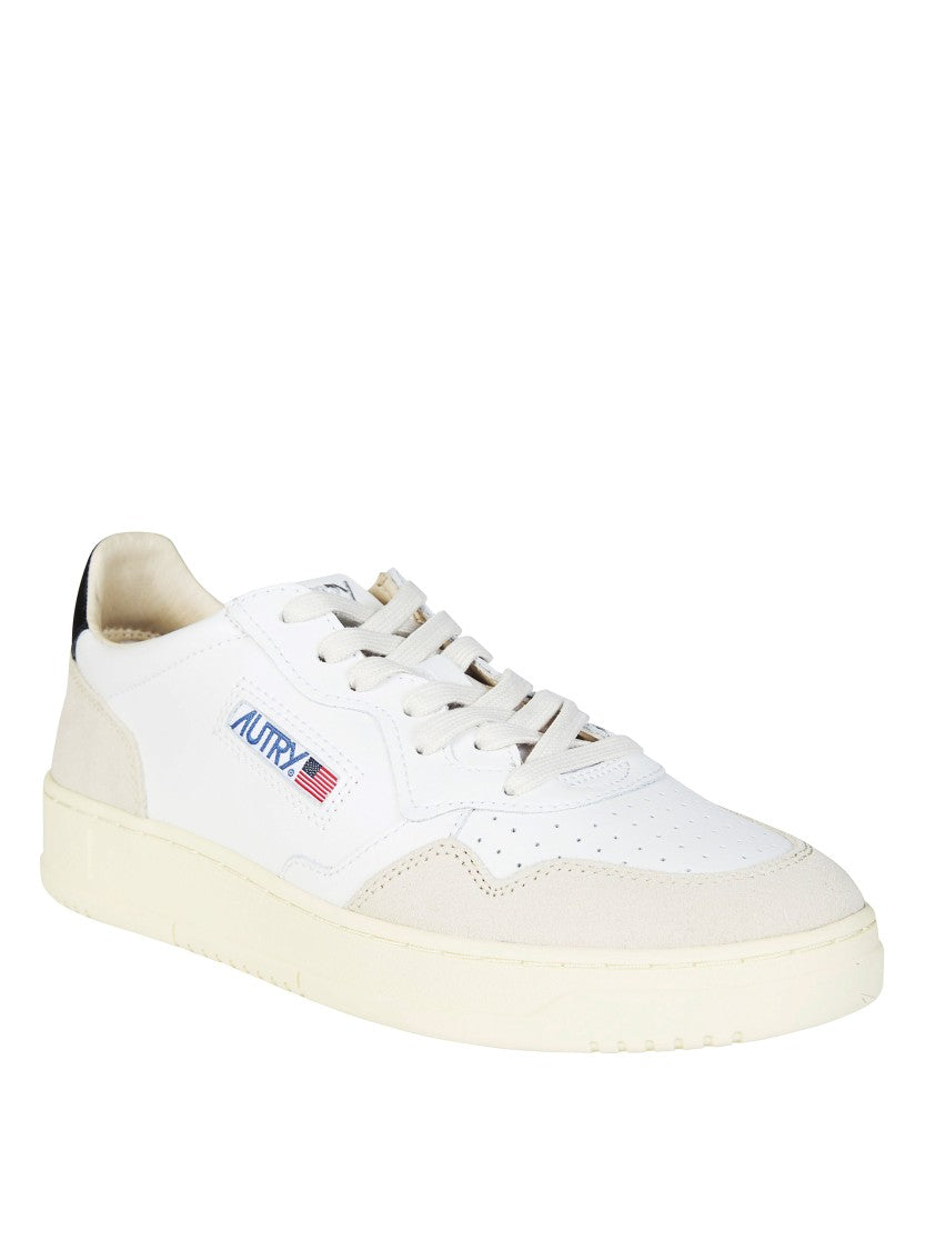 Autry White Medalist Low Leather Suede Sneakers
