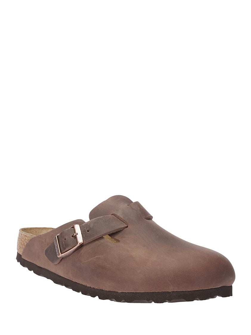 Birkenstock Boston Brown Leather Mules